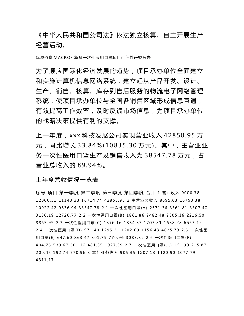 新建一次性医用口罩项目可行性研究报告范本立项申请分析_第2页