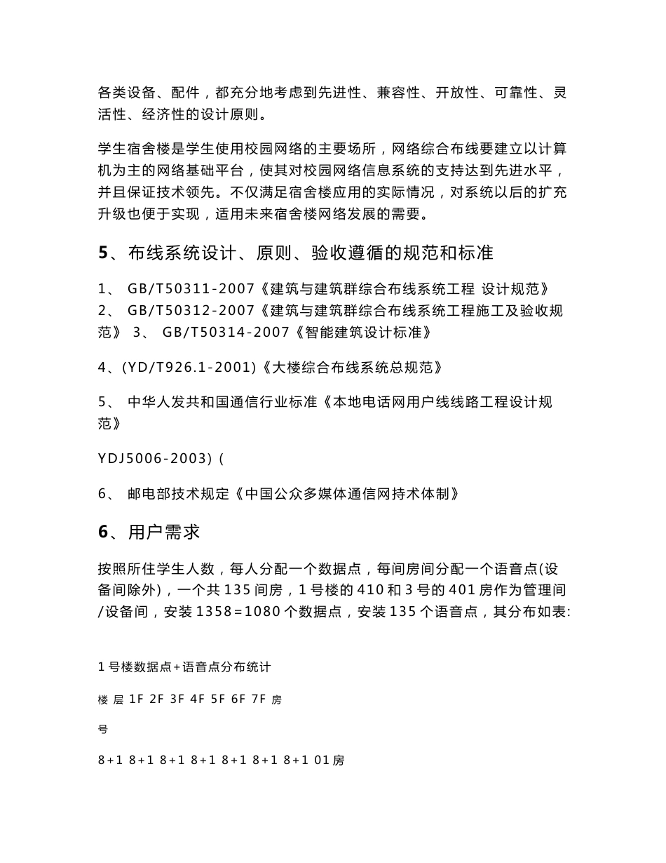 学生宿舍1 3号楼综合布线设计方案_第3页