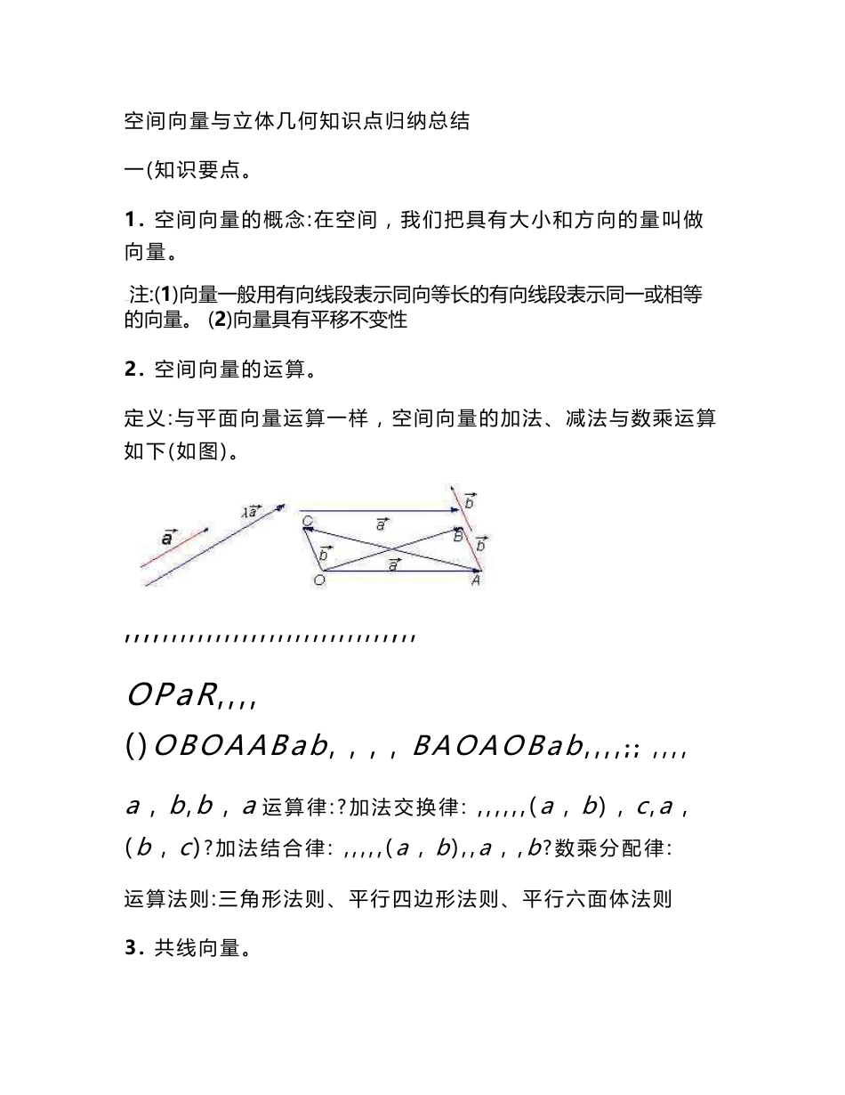 空间向量知识点归纳总结(经典)_第1页