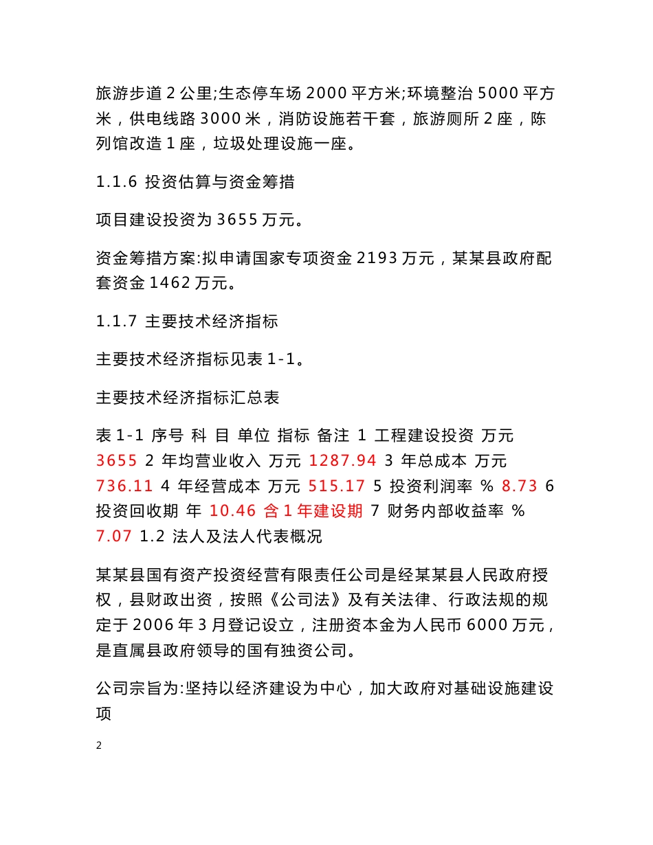 某某烈士陵园及新四军军部旧址纪念馆基础设施建设项目可行性研究报告_第2页