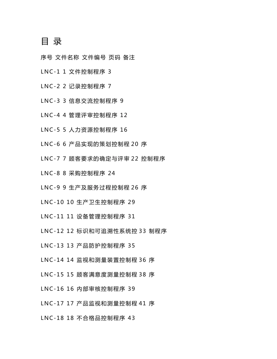 质量环境食品安全程序文件_第1页