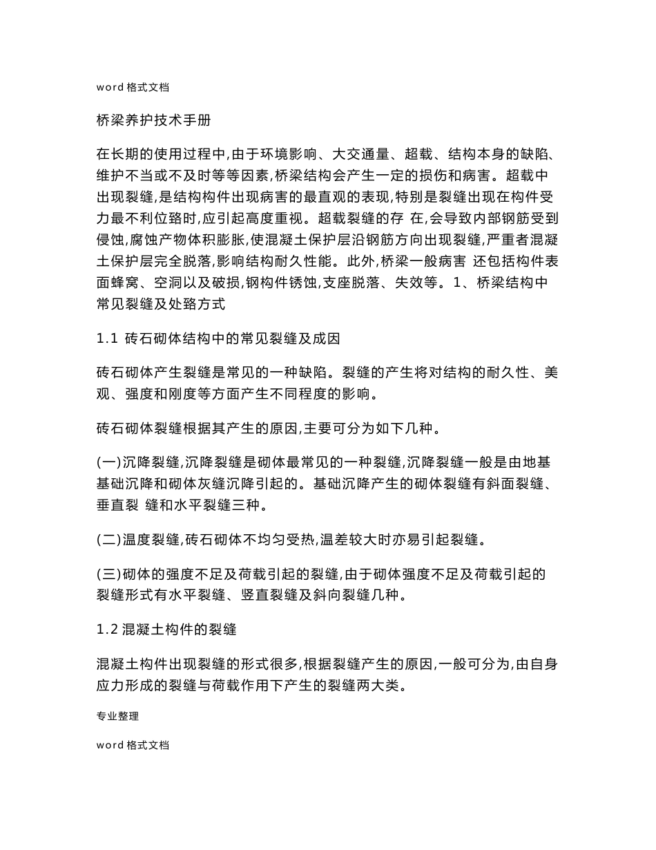 桥梁养护技术手册范本_第1页