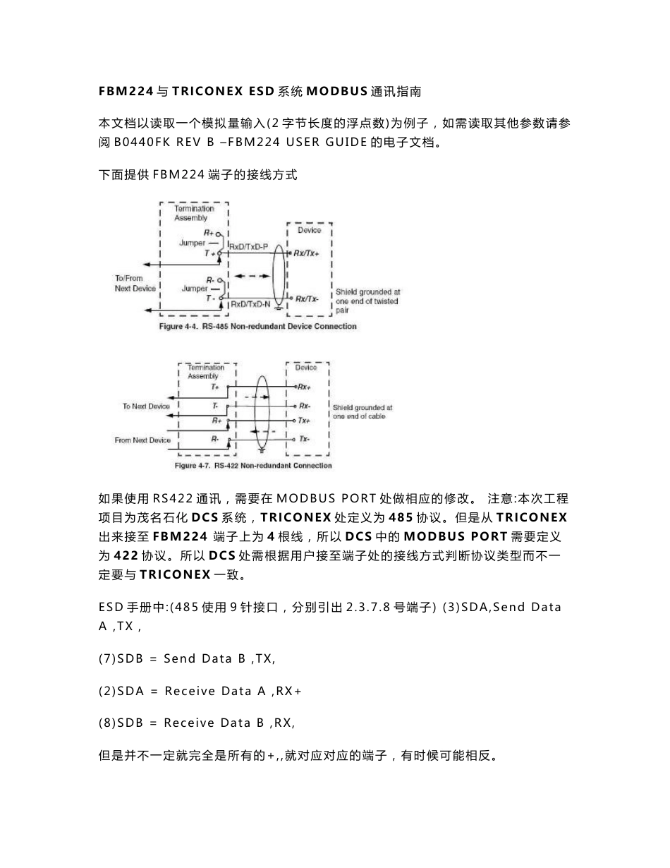 [整理版]FBM224 Modbus通讯设置手册 with TRICON_第1页