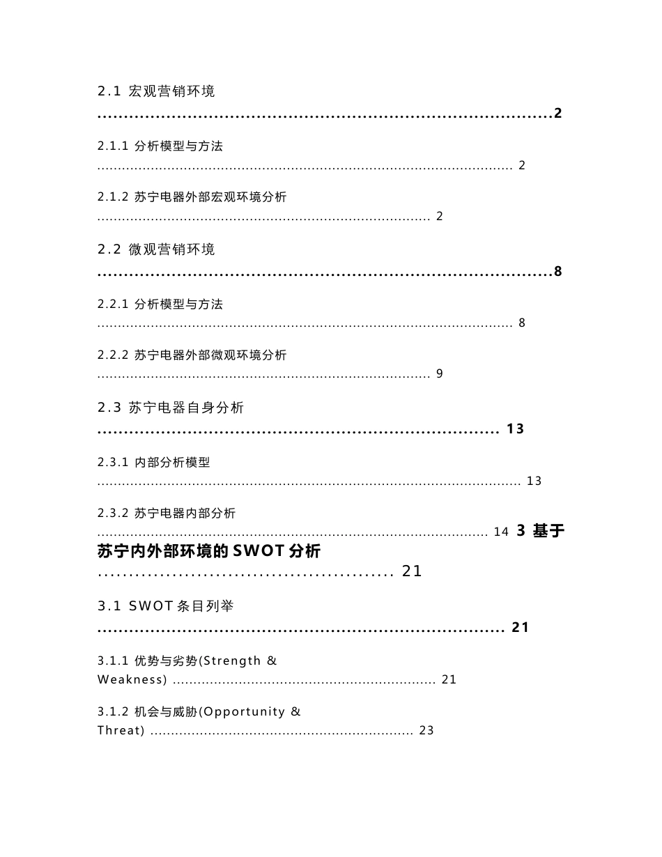 苏宁电器SWOT分析市场营销案例分析_第2页