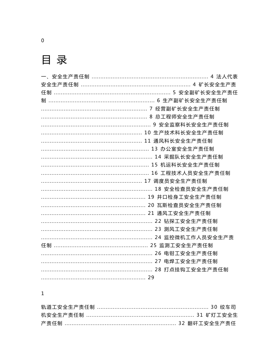 大型煤矿安全责任制和管理制度汇编【精品管理资料】_第1页