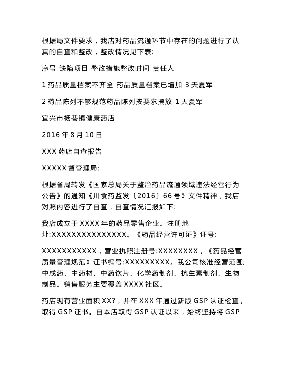药品流通领域自查报告_第2页