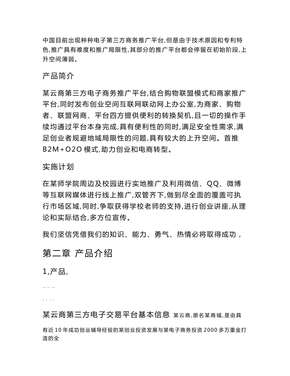 云商平台推广创业项目计划书_第2页