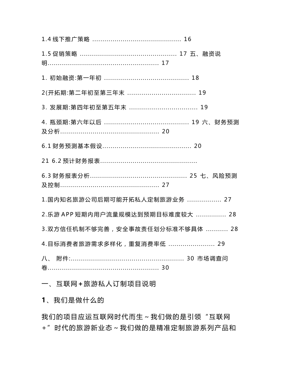 互联网+旅游私人订制项目创业（商业）计划书_第3页