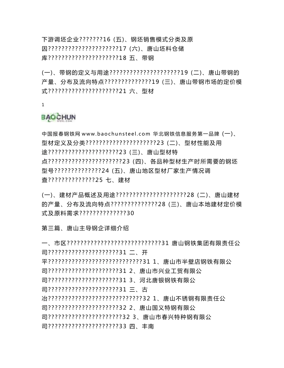 唐山钢铁市场调研报告_第2页