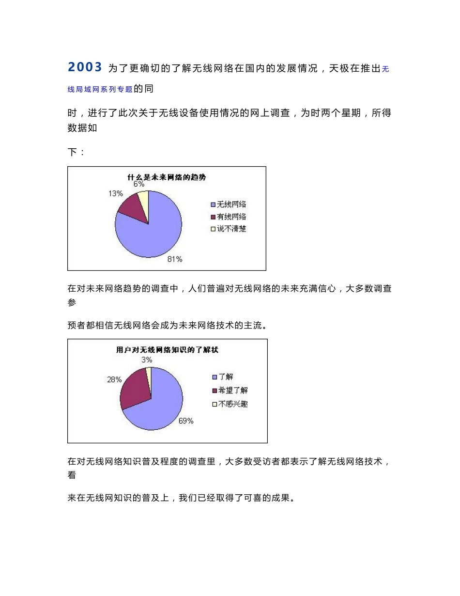 中国无线产品调查报告2003_第1页