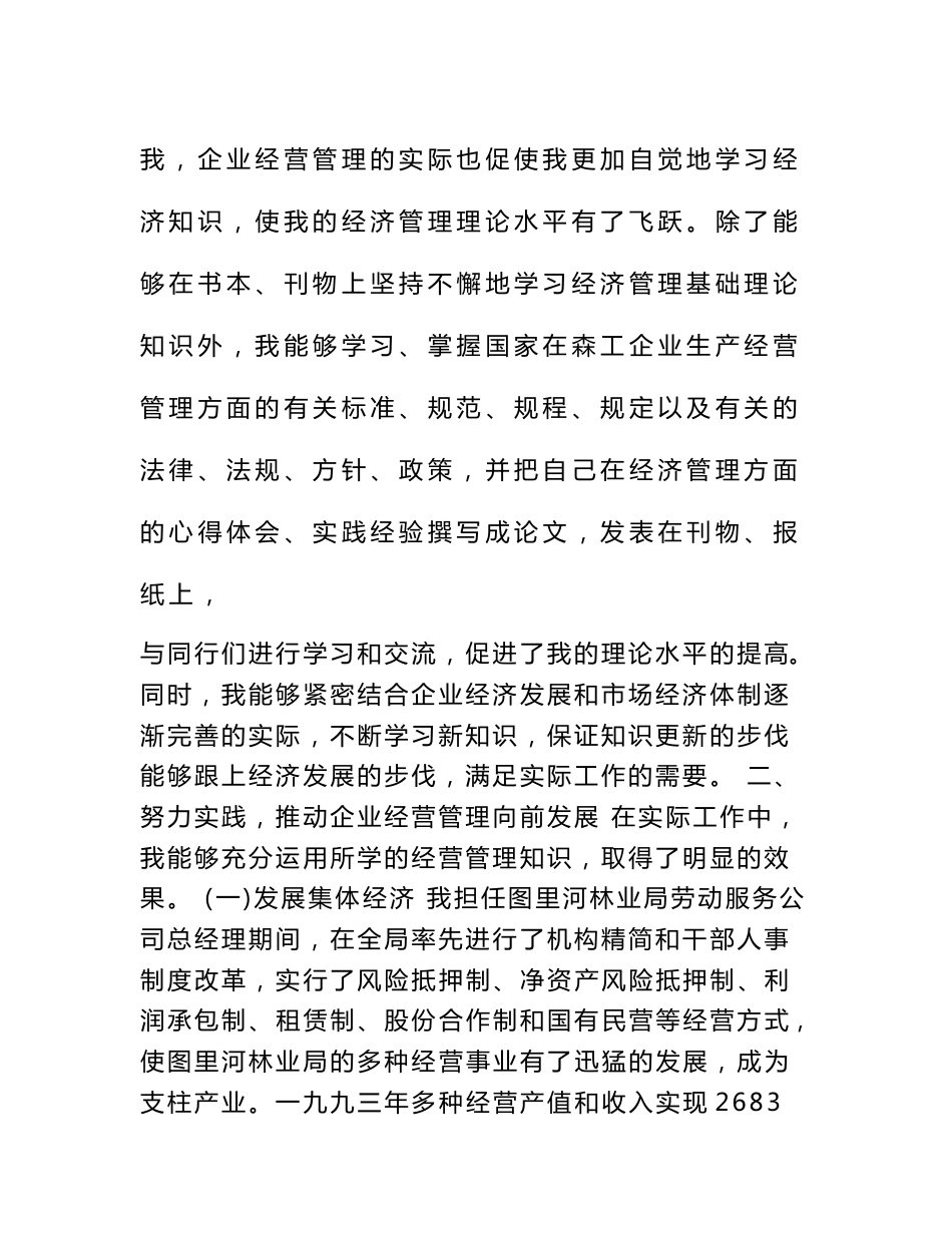 高级经济师专业技术工作总结_第2页