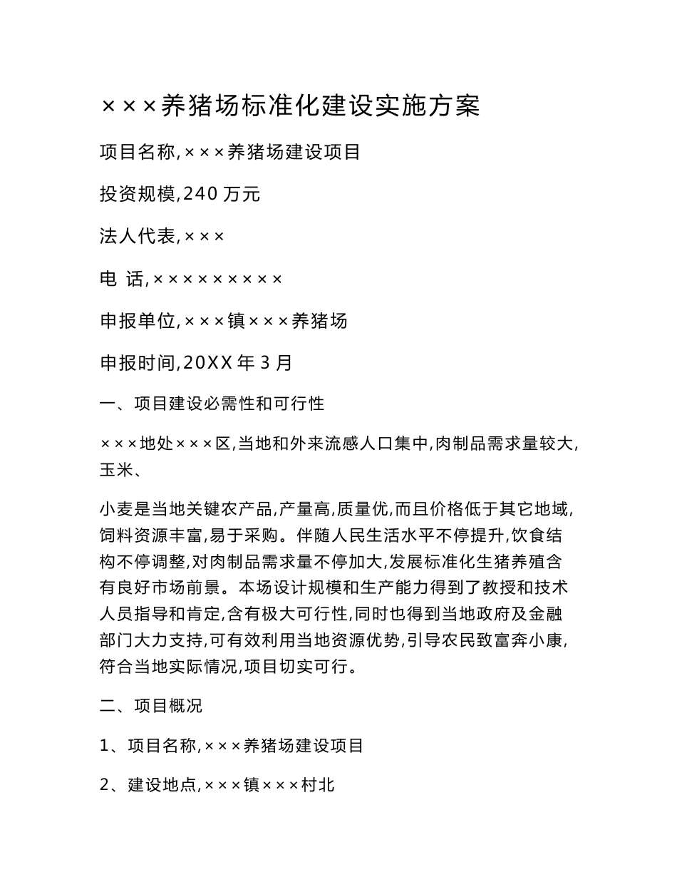 xxx养猪场建设专业方案设计_第1页