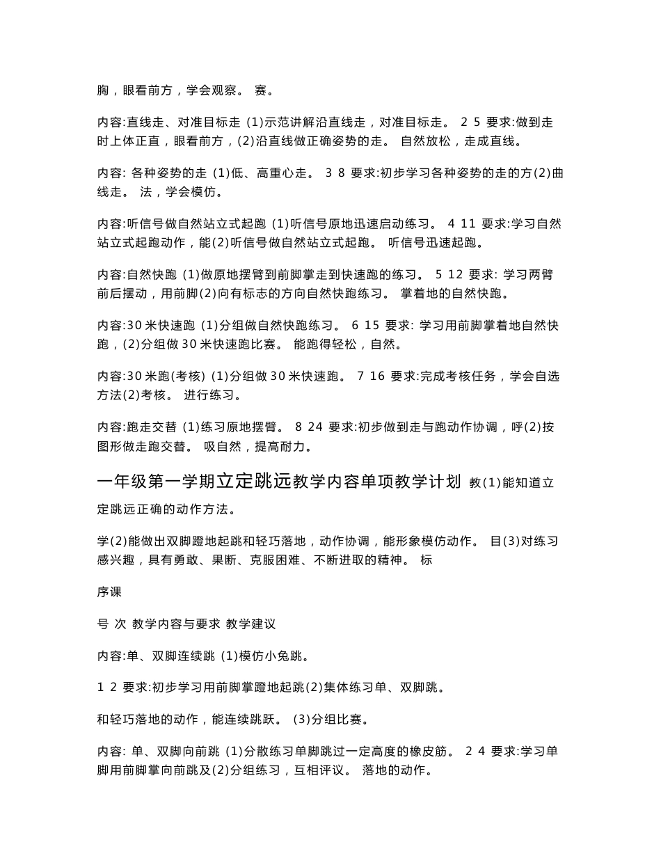 2011-2012年小学一年级第一学期体育与健康教案全集_第3页