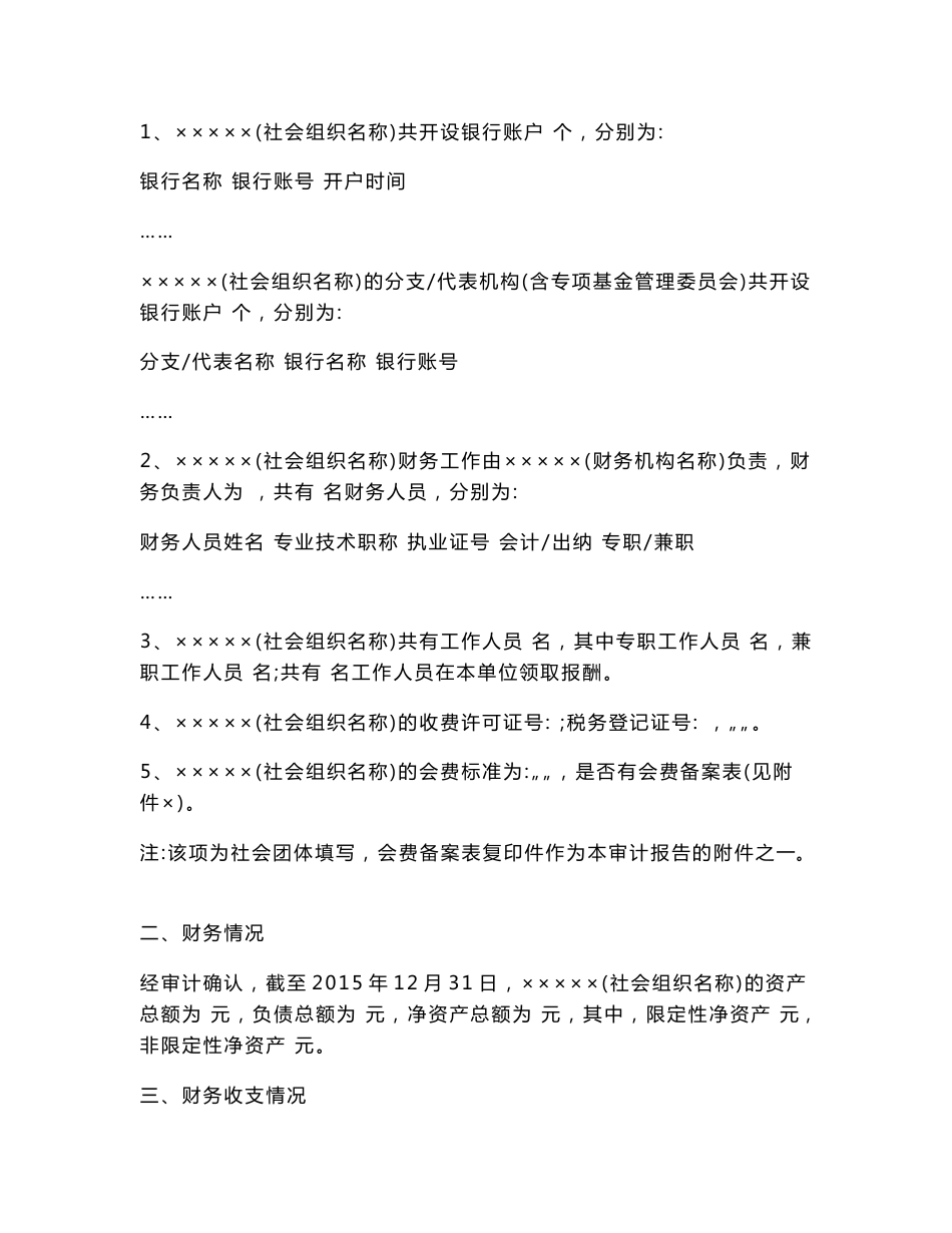 社会组织审计报告材料实用模板_第2页