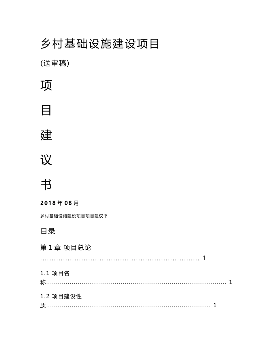 乡村基础设施建设项目建议书_第1页