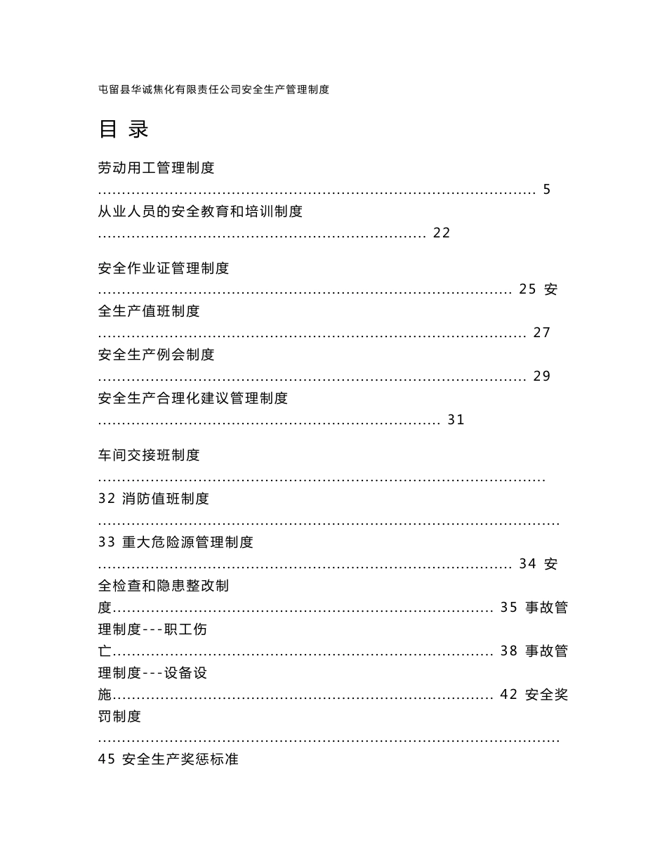 大型煤化工企业安全生产管理制度_第1页