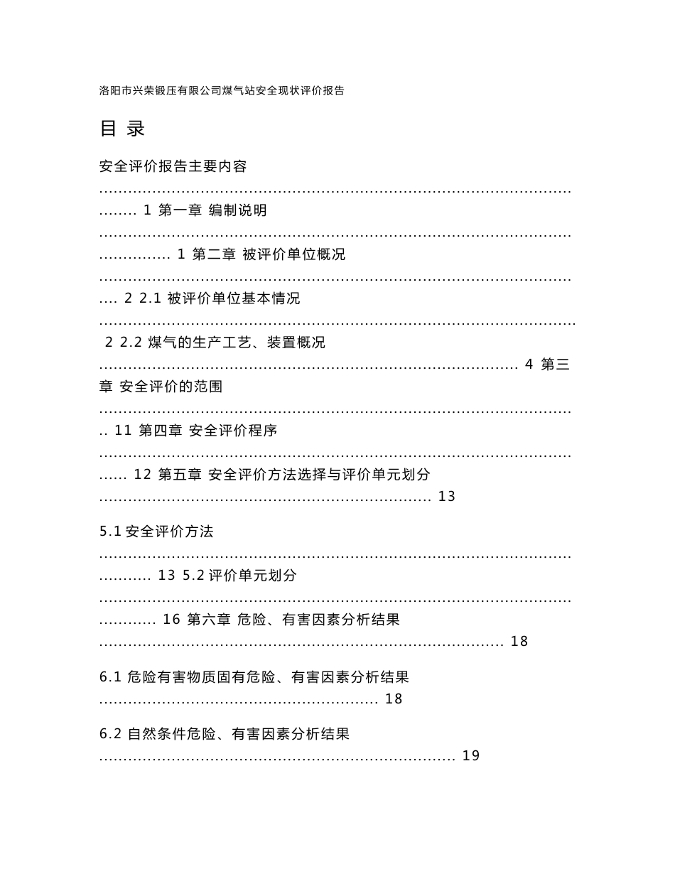 煤气发生炉安全评价报告_第1页