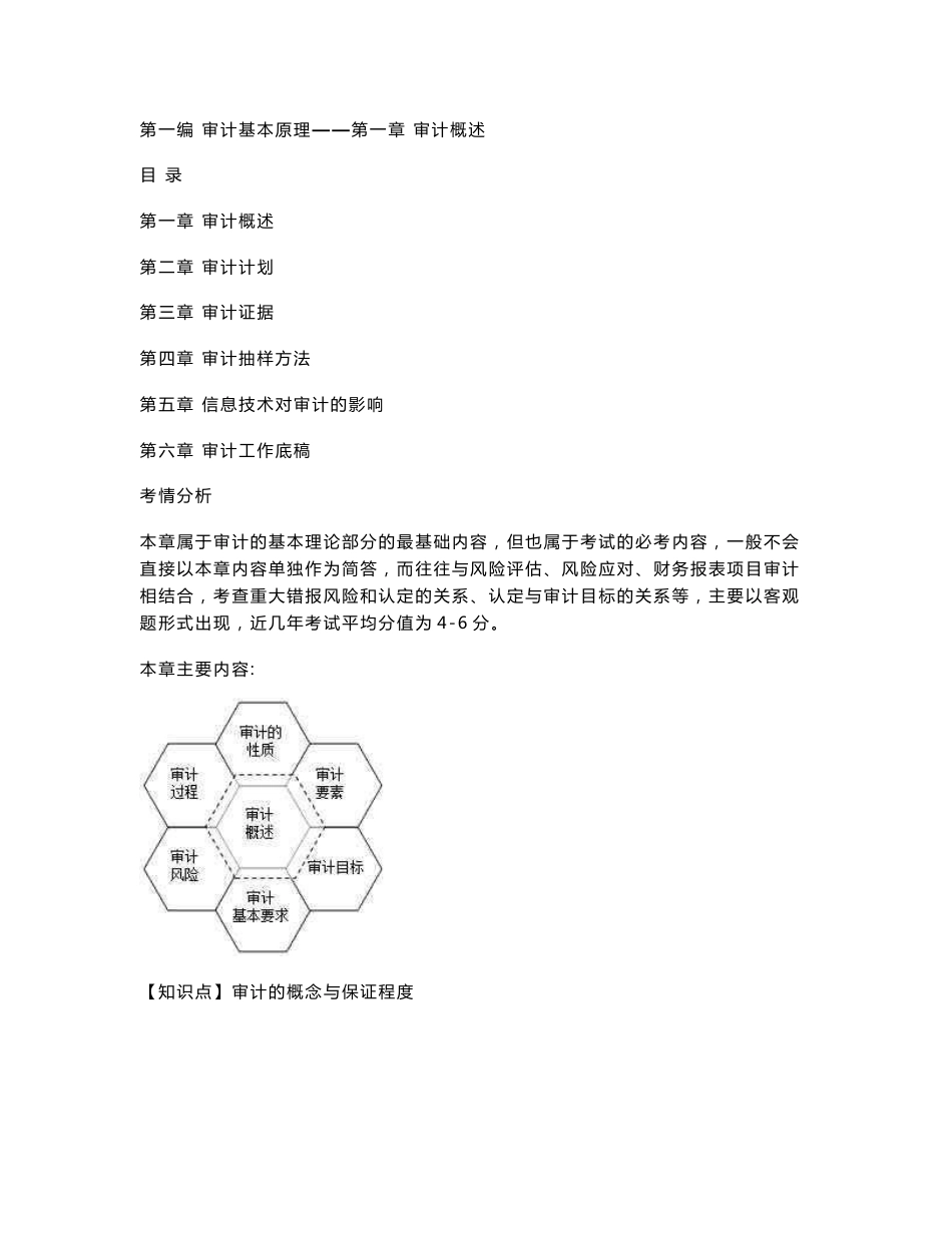 2019年注会CPA审计教材基础班精讲讲义考点知识汇总重点标注_第1页