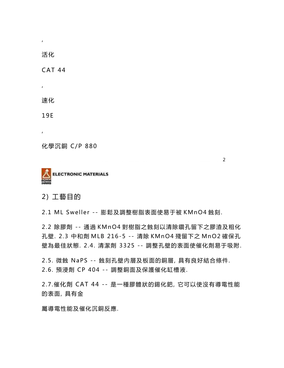 罗门哈斯Desmear PTH操作手册_第3页