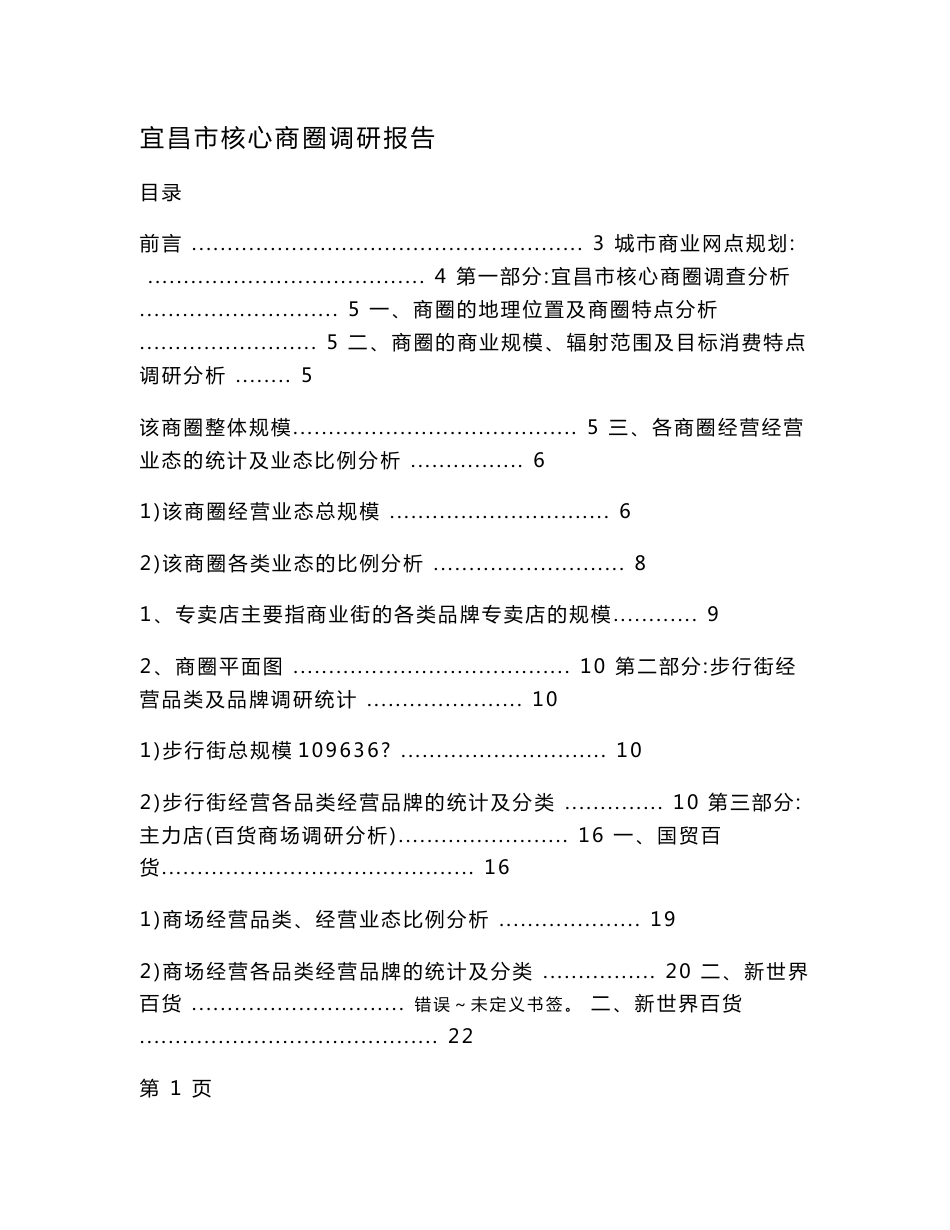 宜昌市核心商圈调研报告初_第1页