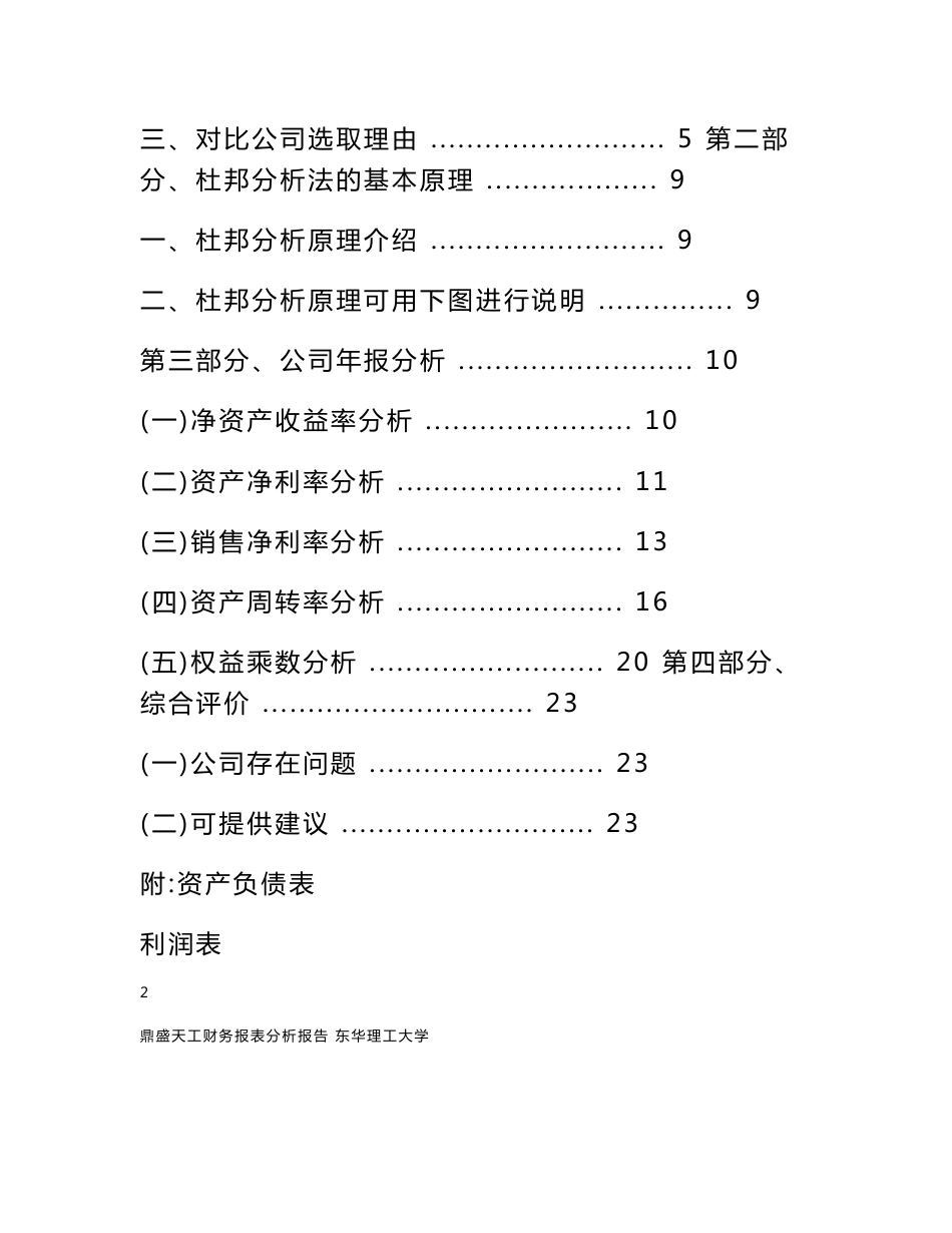 （最新）财务报表分析报告之模板_第2页