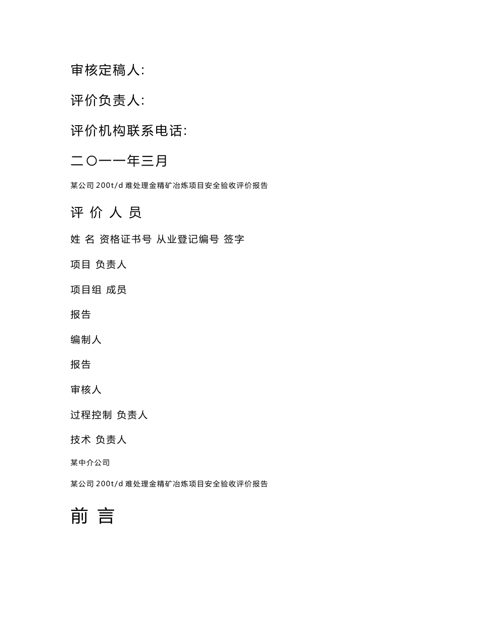 冶炼项目安全验收评价报告_第2页