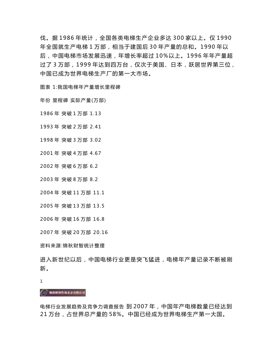 2008—2010年中国电梯行业发展趋势决策咨询及行业竞争力调查研究报告_第2页