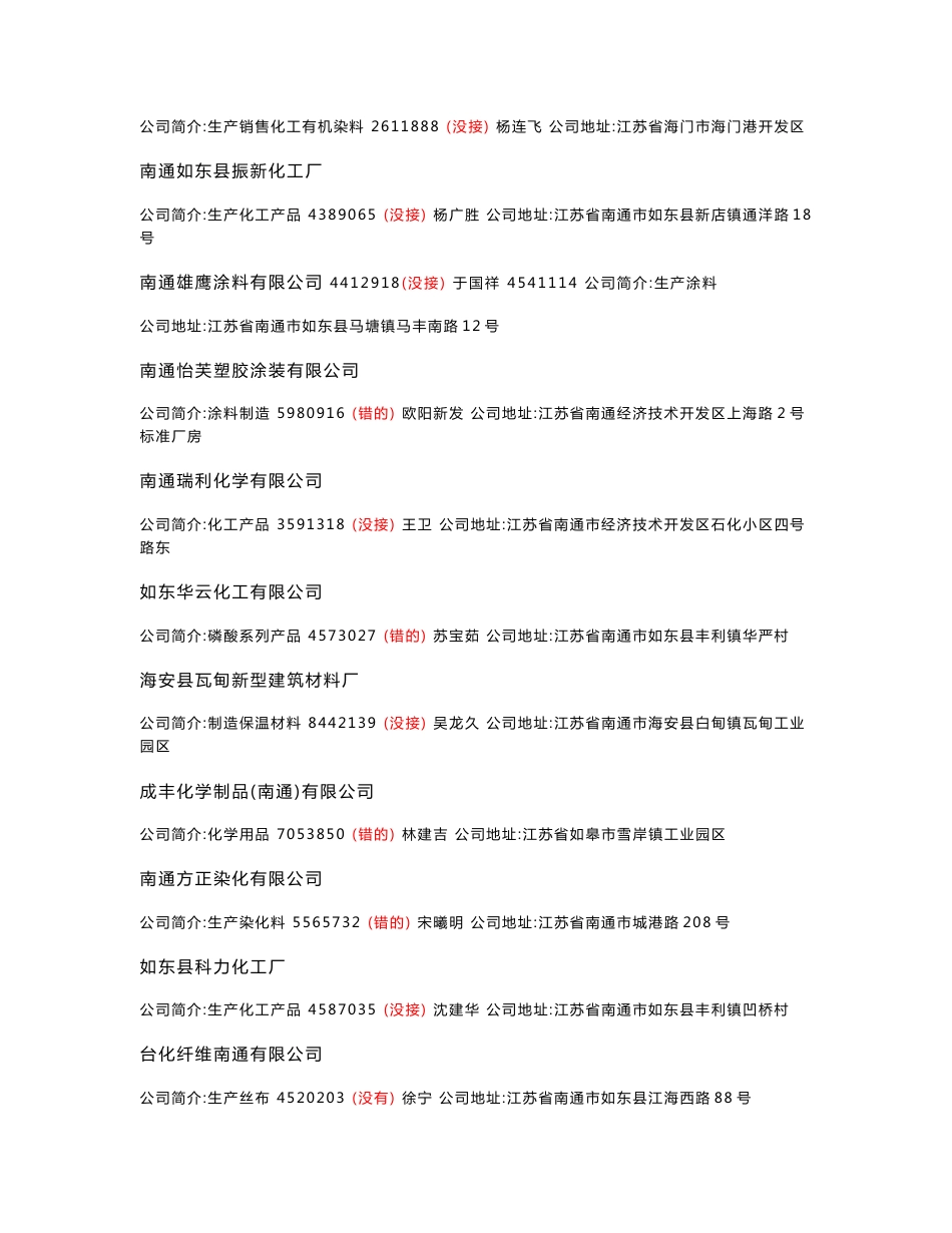 江苏化工企业最新客户名录_第3页