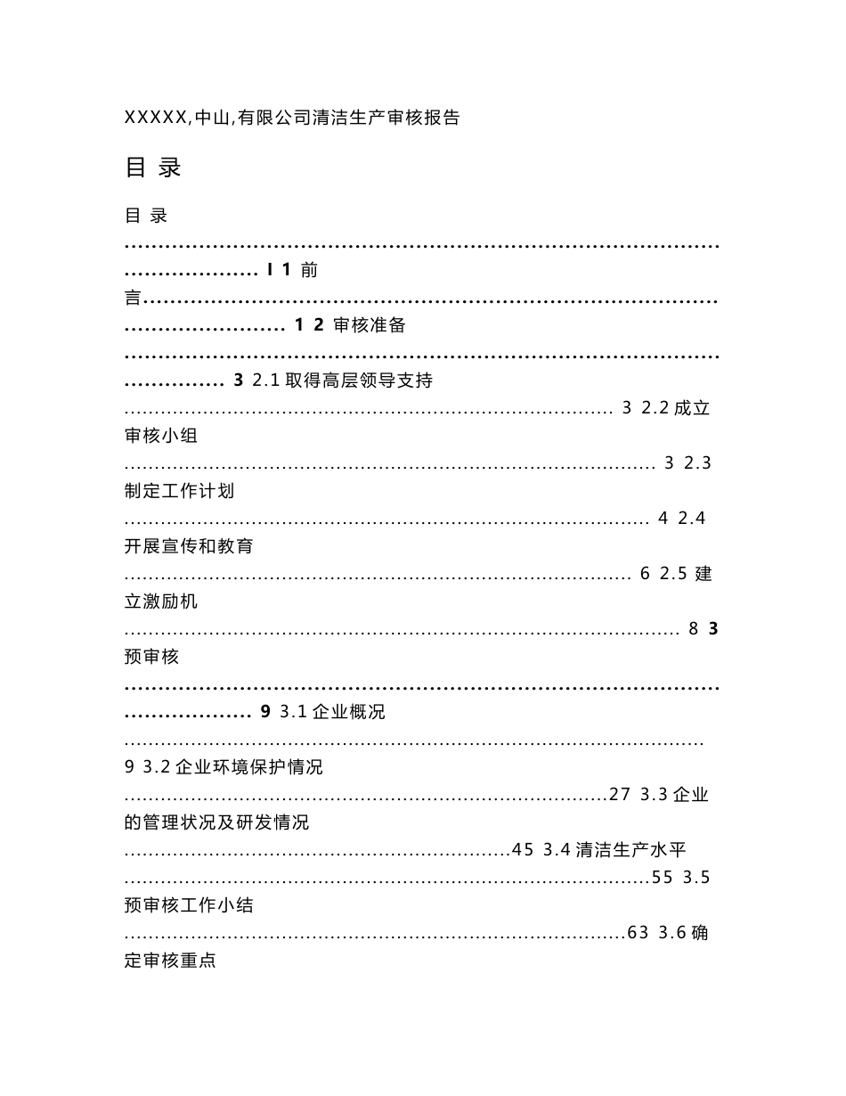 清洁生产审核报告范本_第1页