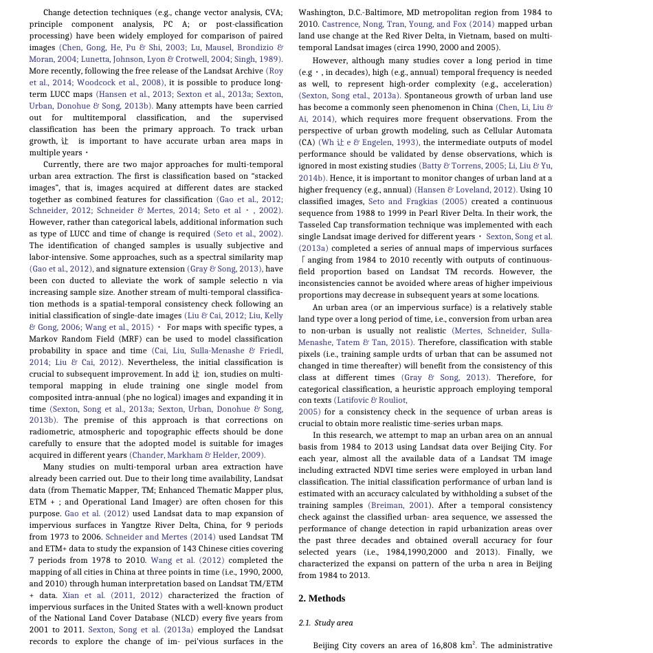 A 30year 1984–2013 record of annual urban dynamics of Beijing City derived from Landsat data  _第2页