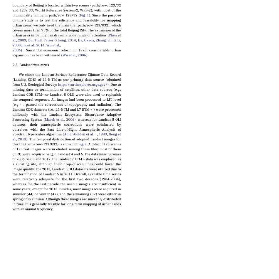 A 30year 1984–2013 record of annual urban dynamics of Beijing City derived from Landsat data  _第3页