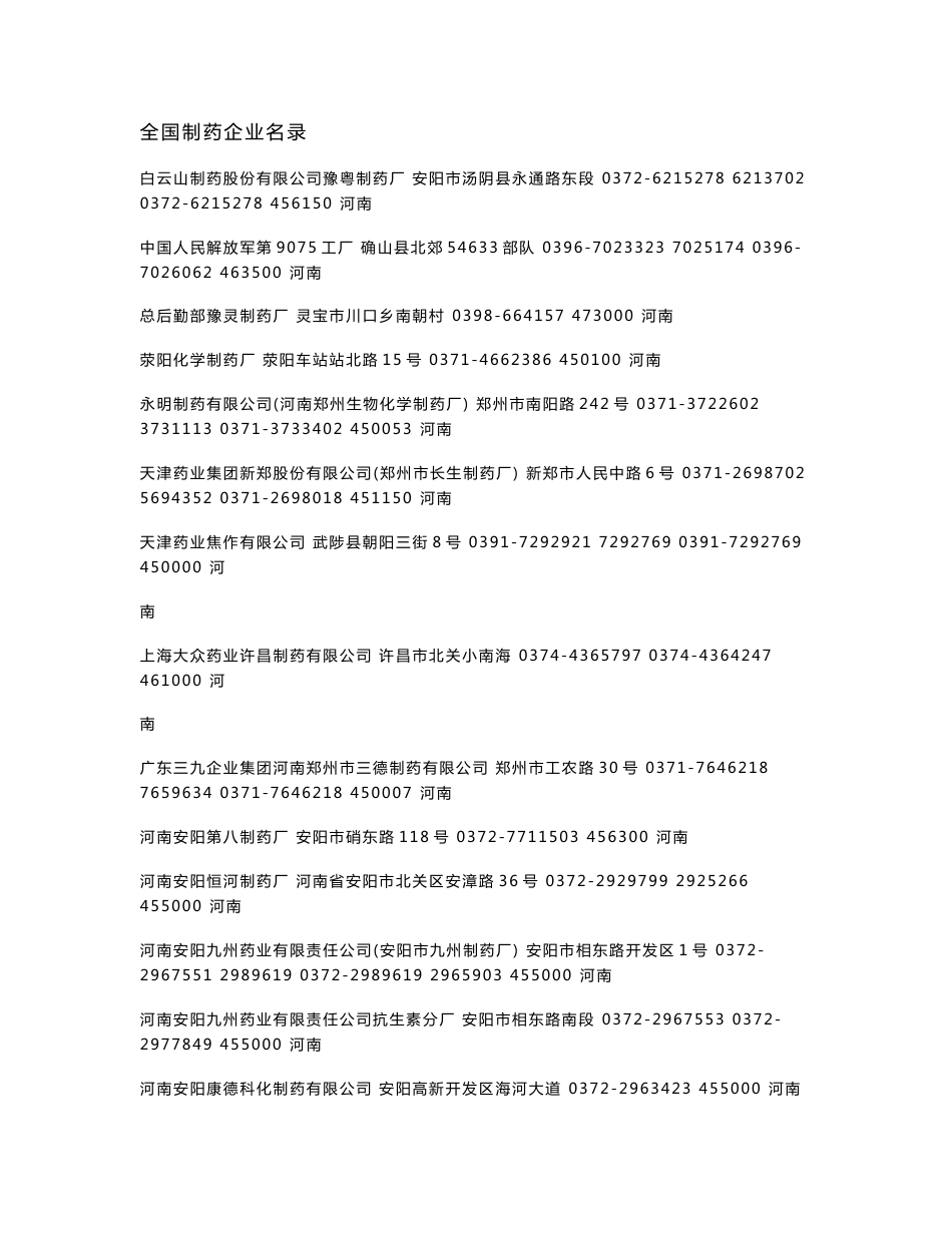 全国制药企业名录_第1页