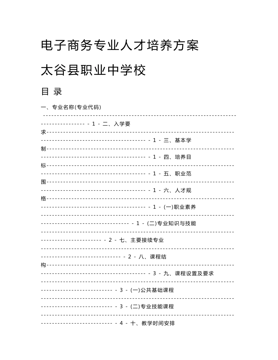 电子商务专业人才培养方案.doc_第1页