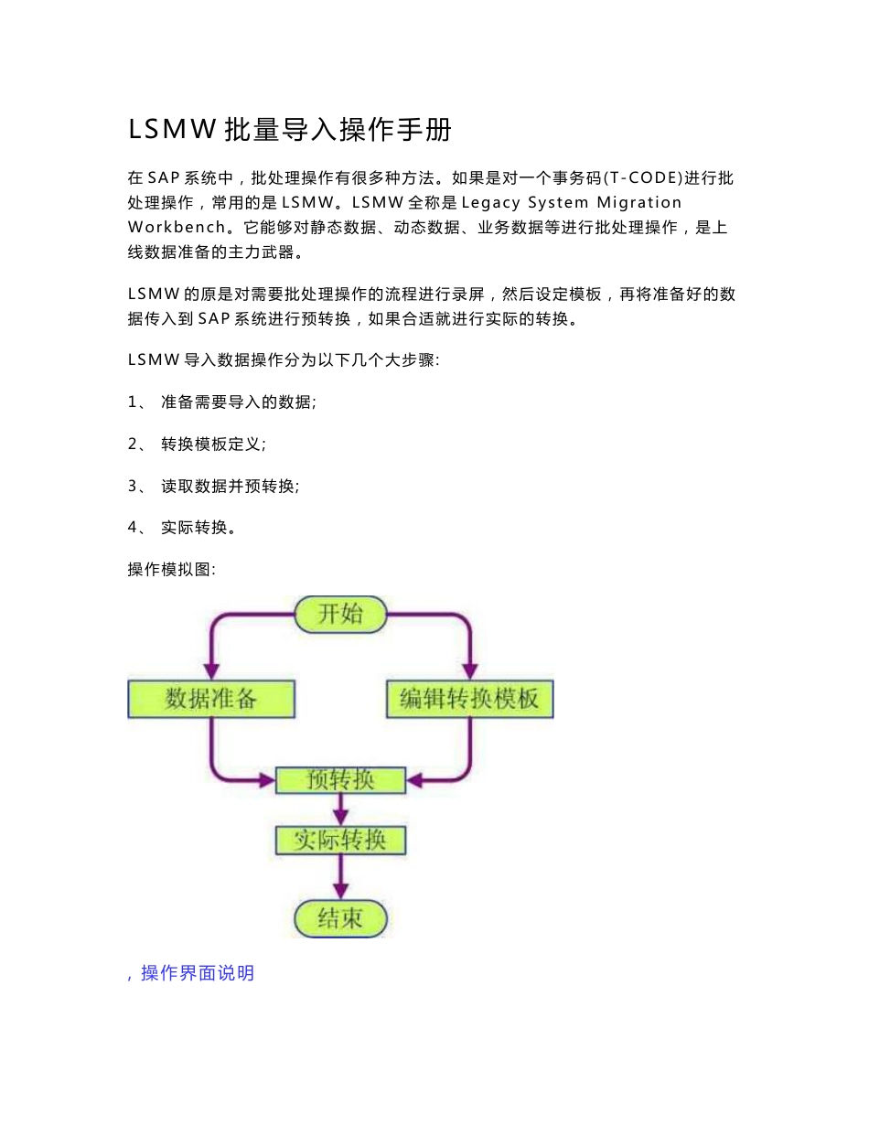 LSMW批量导入操作手册_第1页