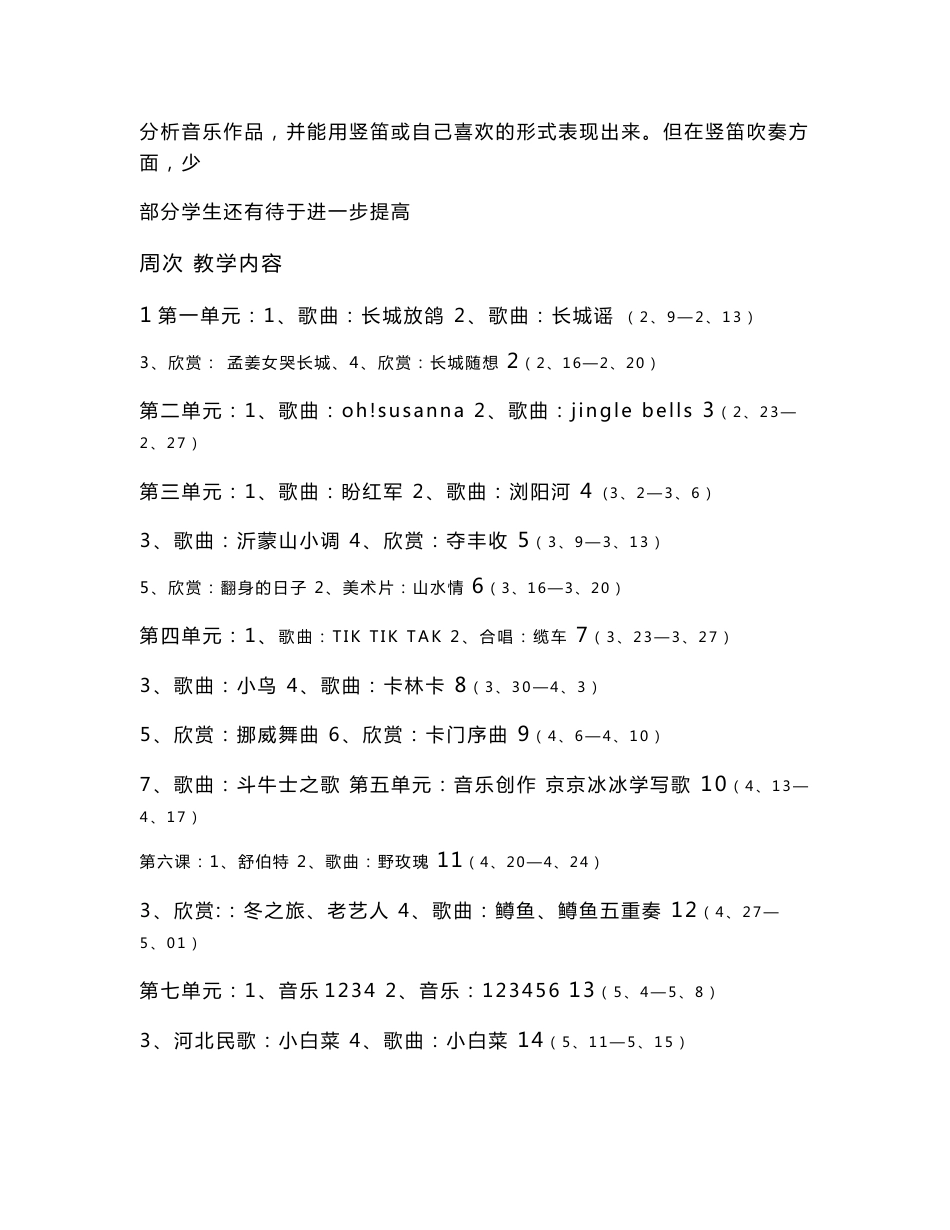 (最新)小学音乐花城版六年级下册教案_第2页