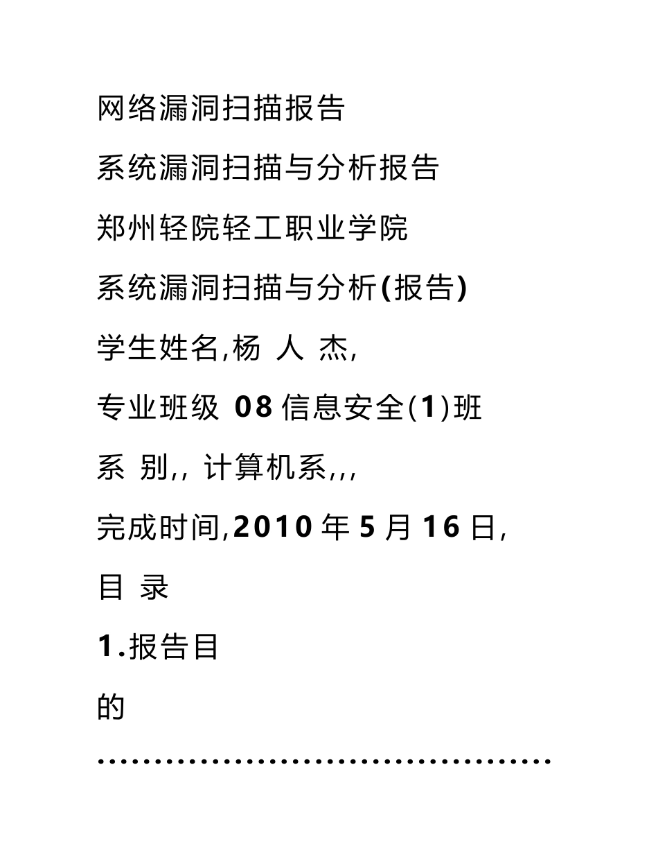 网络漏洞扫描报告_第1页