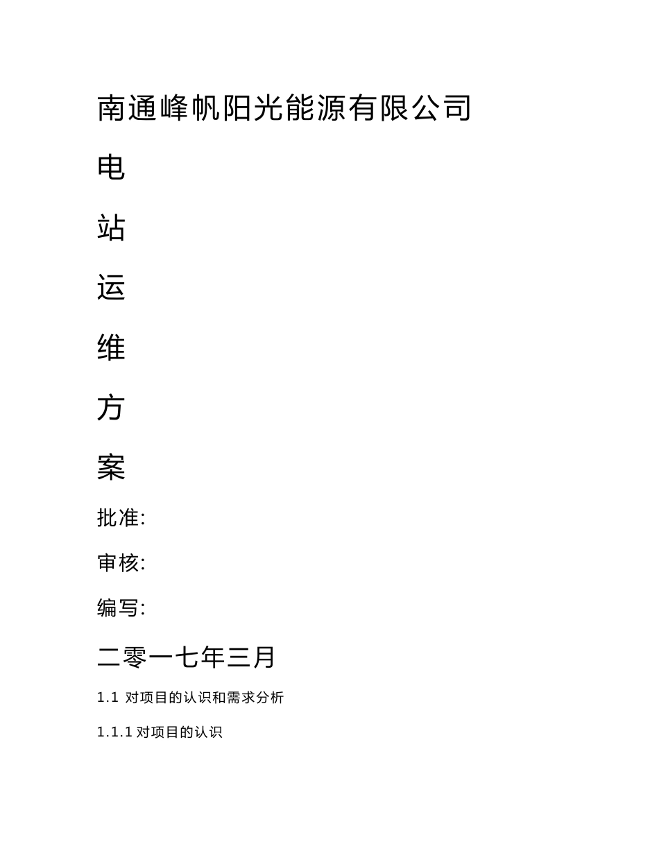 电站运维服务实施方案_第1页