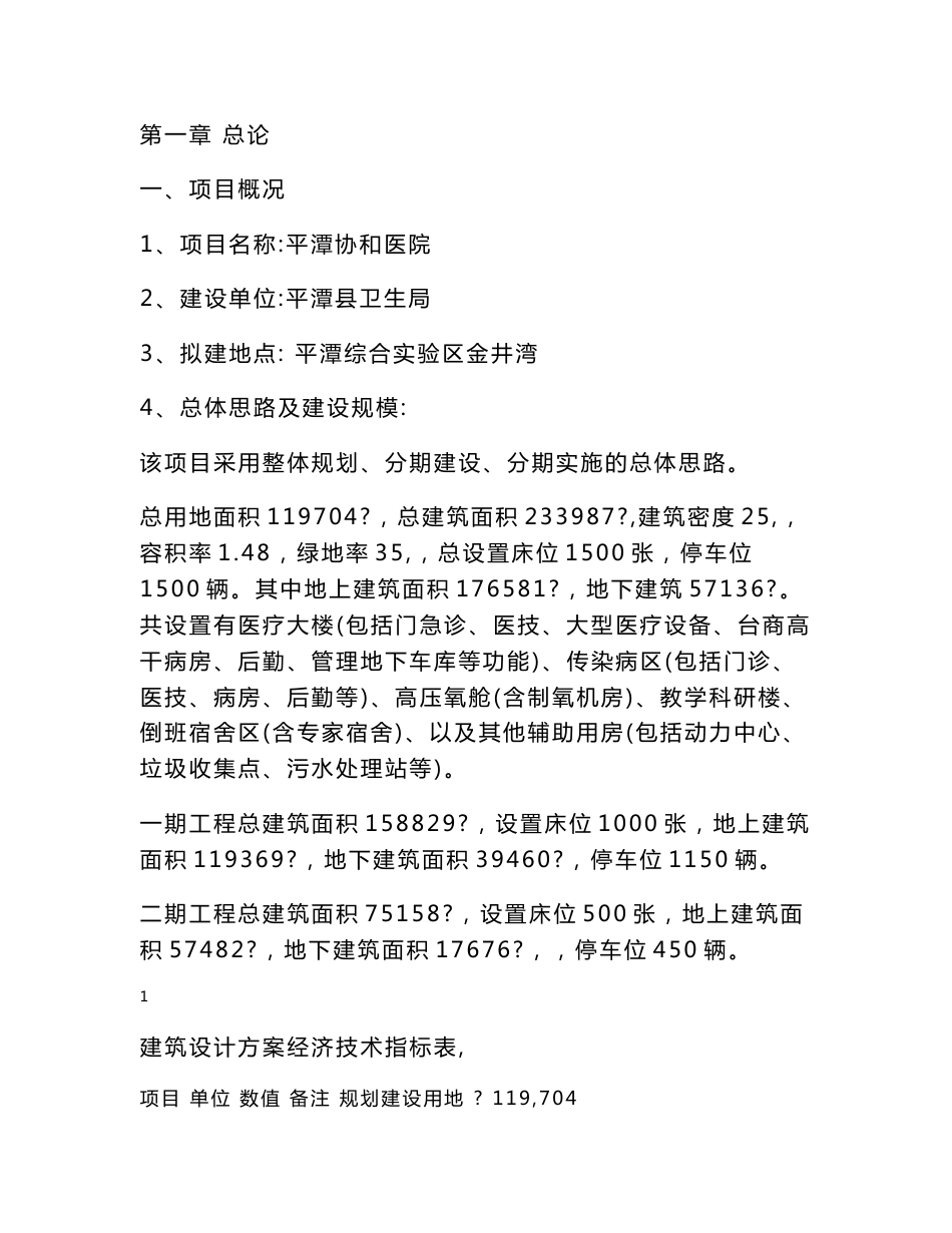 医院建设项目可行性研究报告_第1页