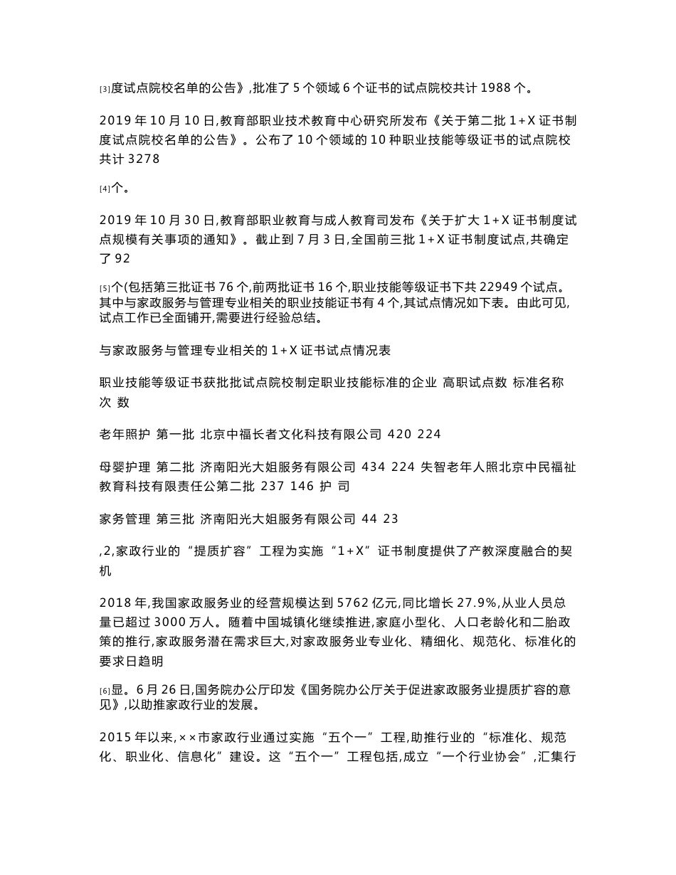 职业教育课题申报：1+X证书制度下家政服务与管理专业产教融合创新研究_第2页