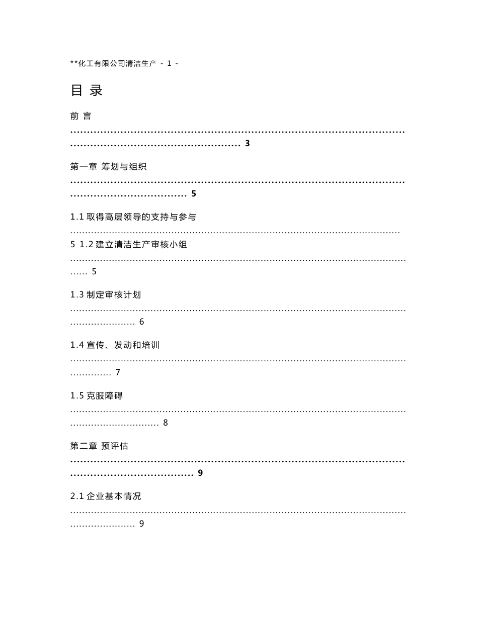 化肥厂清洁生产审核报告_第1页