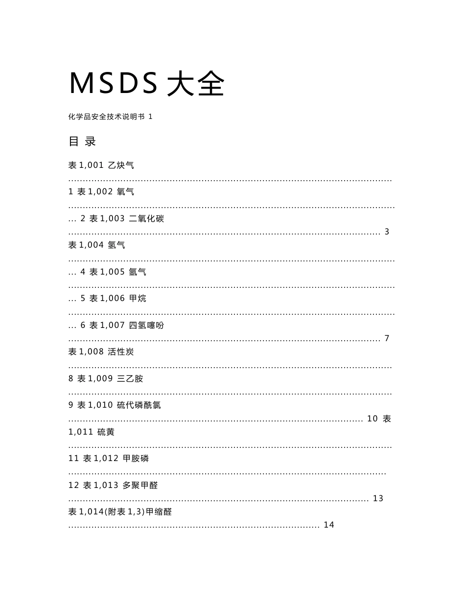 MSDS物质安全资料表(大全)_第1页