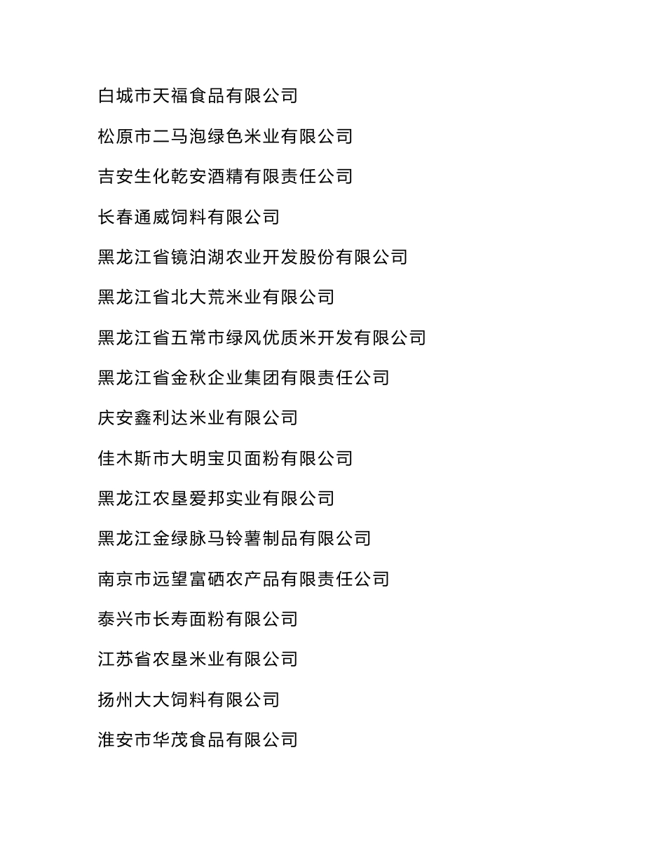 附件一：第一批全国农产品加工业示范企业名单 一、粮食加工企业（128家 _第3页