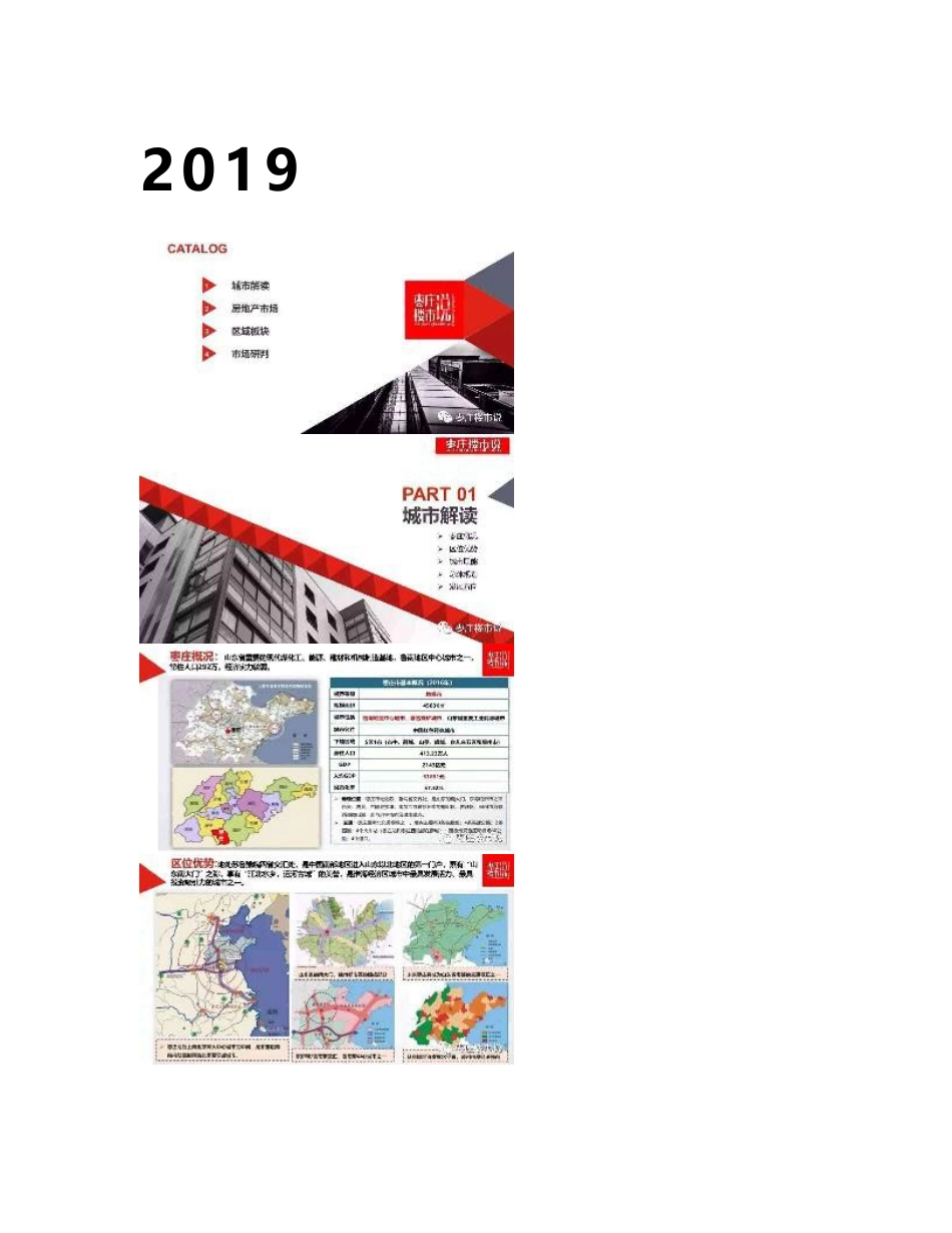 2019年枣庄房地产市场分析报告_第1页