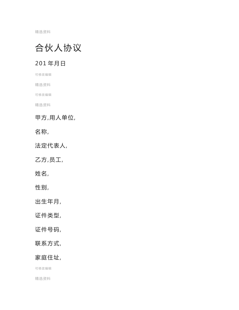 高级合伙人协议_第1页