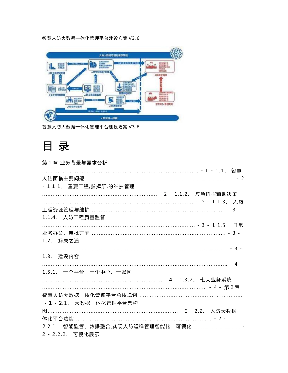 智慧人防大数据一体化管理平台建设方案-互联网+人防信息化管理平台建设方案_第1页