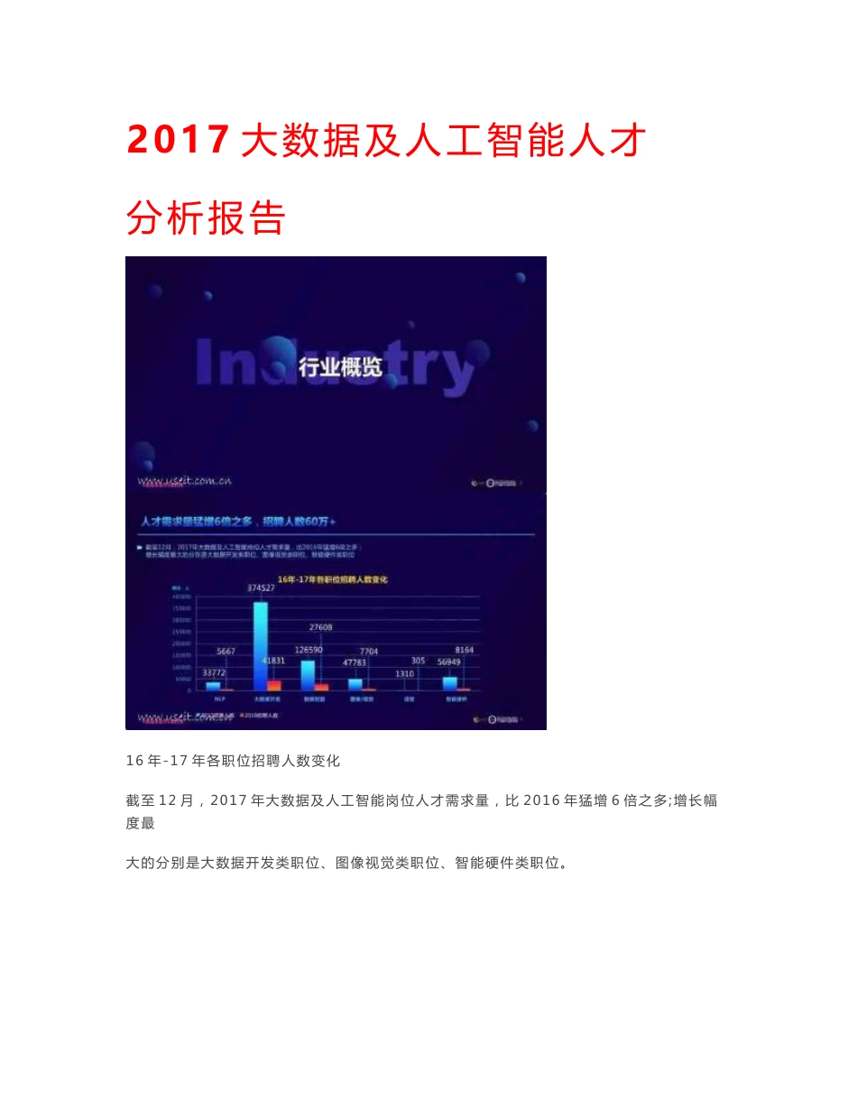 2017大数据及人工智能人才分析报告_第1页