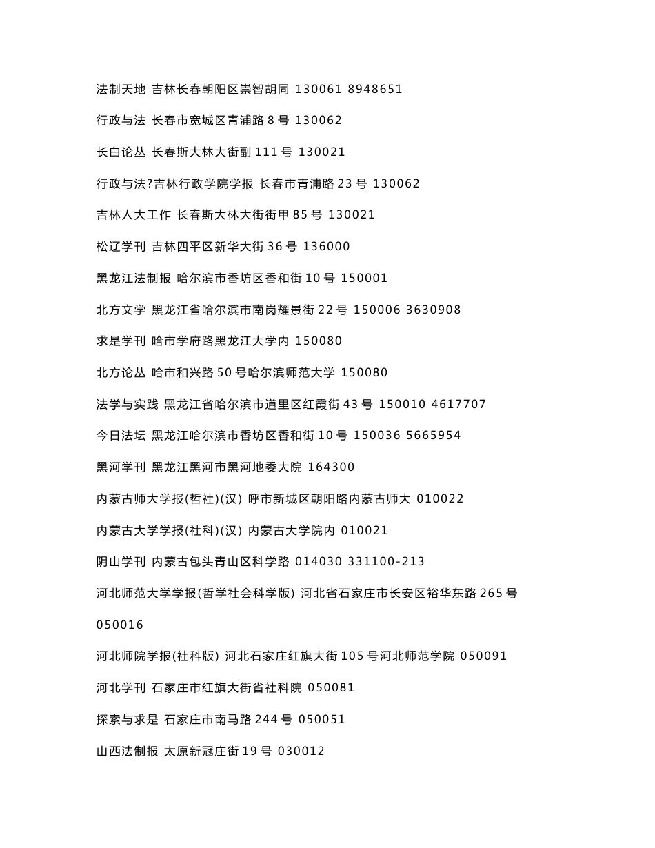 投稿必备：部分报刊杂志通讯地址_第2页