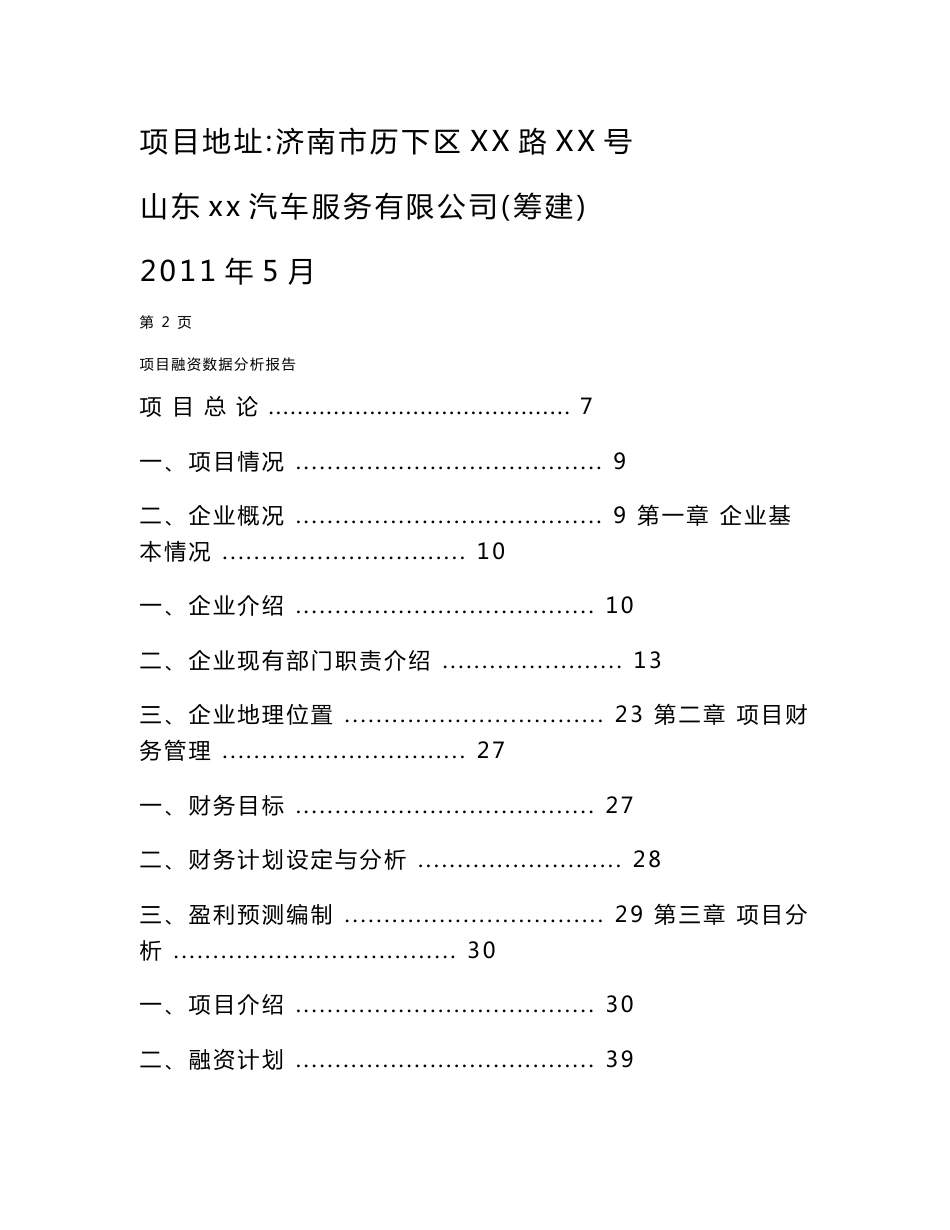 项目融资数据分析报告_第2页