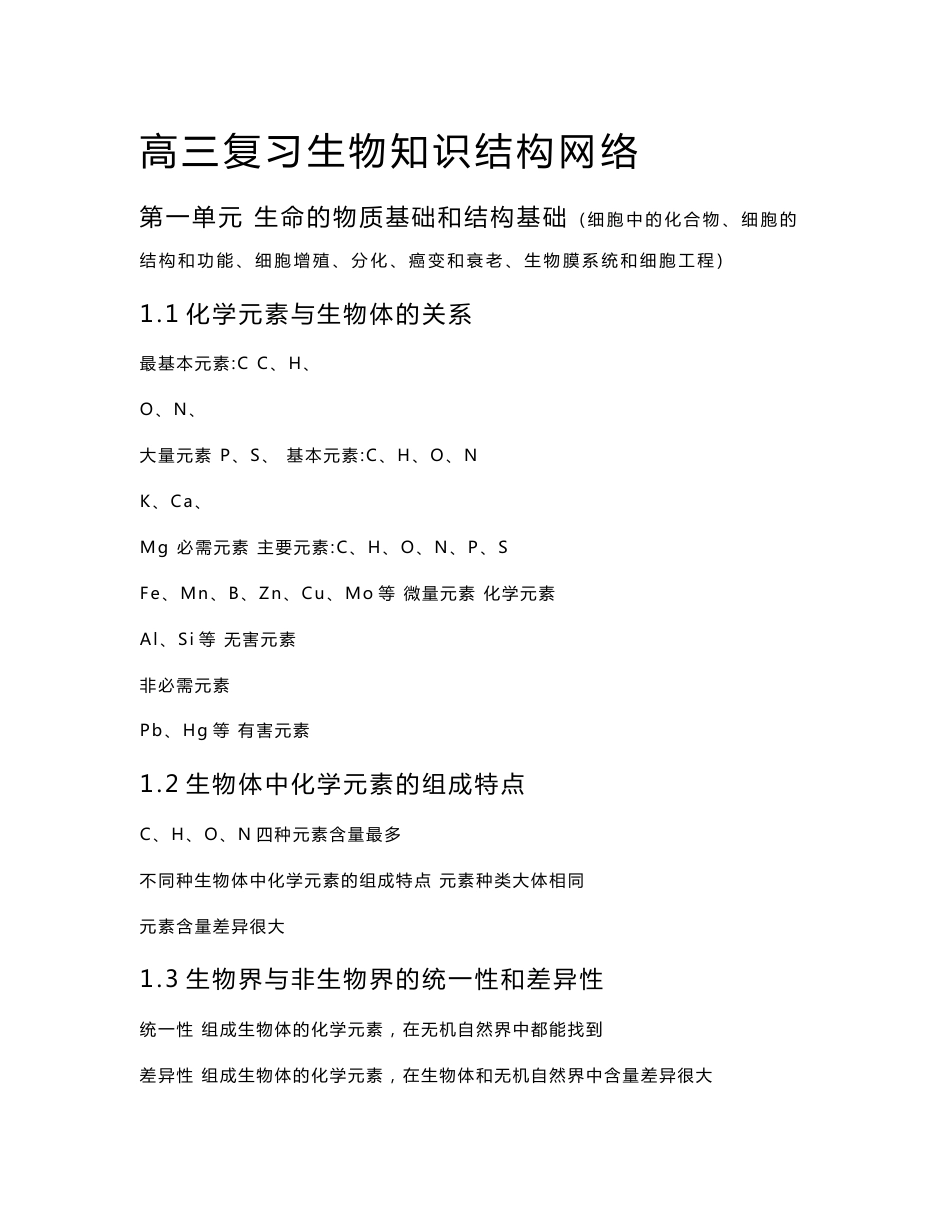 高中生物知识点总结(史上最全)_第1页