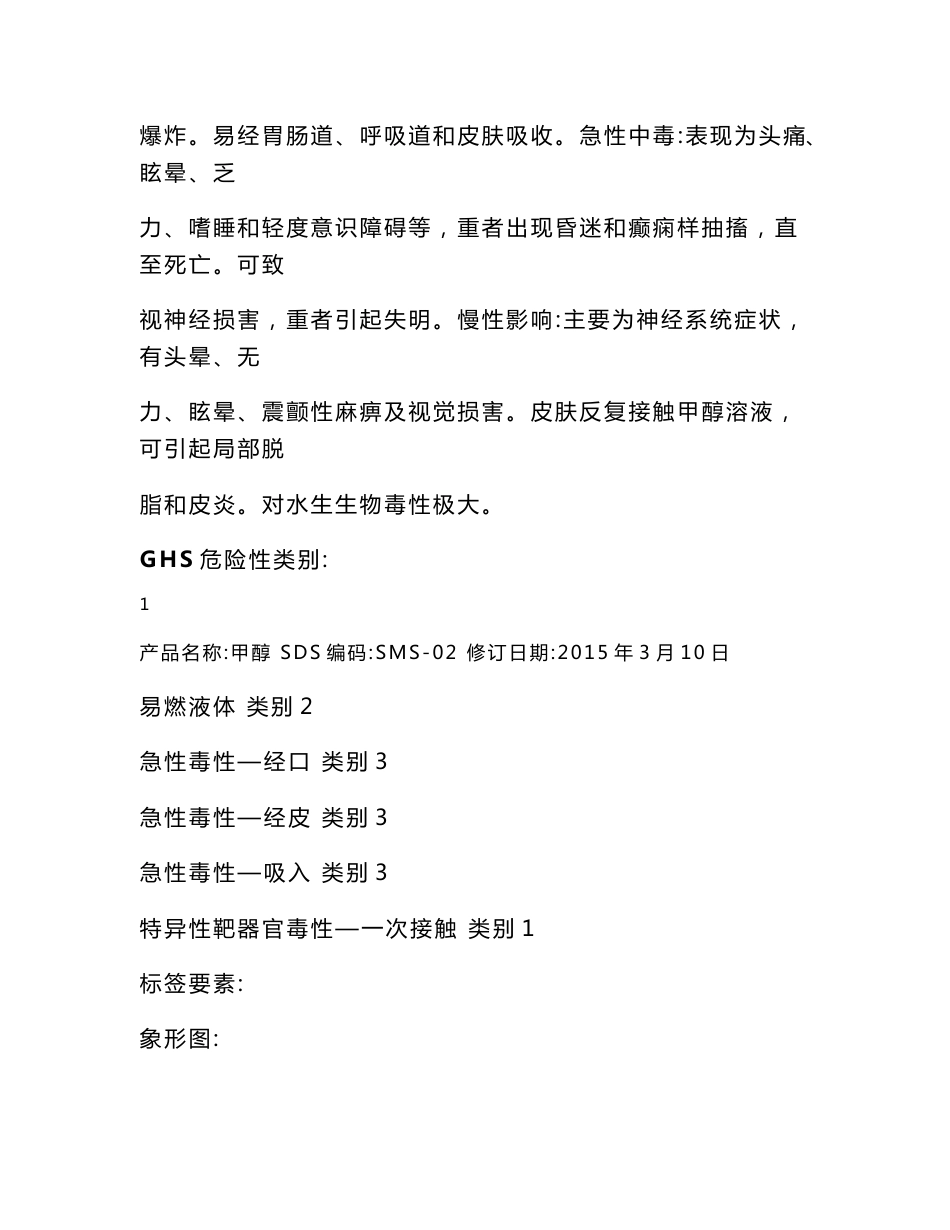 最新甲醇安全技术说明书_第2页